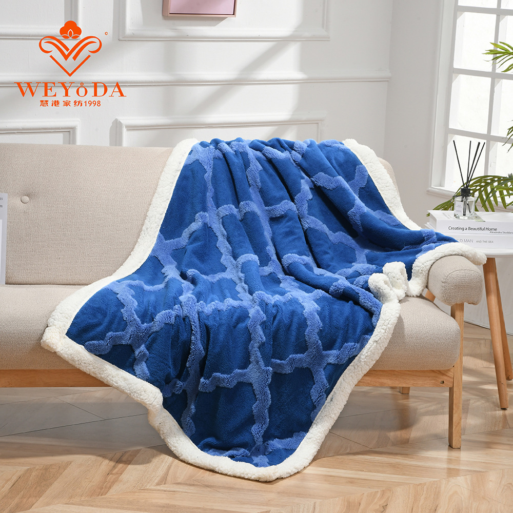 Winter Flannel Blanket Nap Air Conditioning Blanket Single Double Double Thick Lamb Blanket