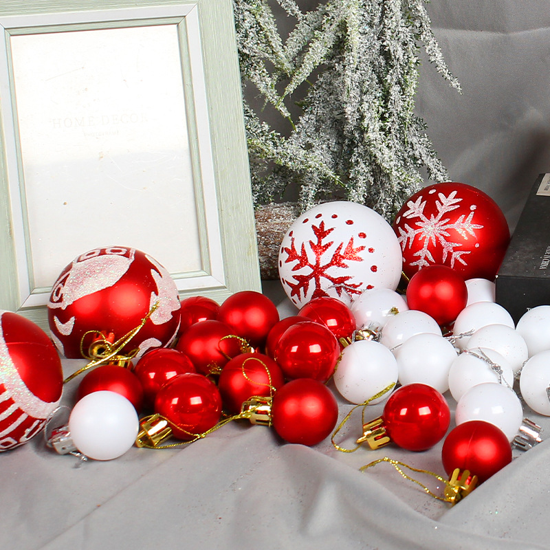 圣诞节装饰彩球礼盒套装创意彩绘圣诞球派对圣诞树吊球挂件详情图2
