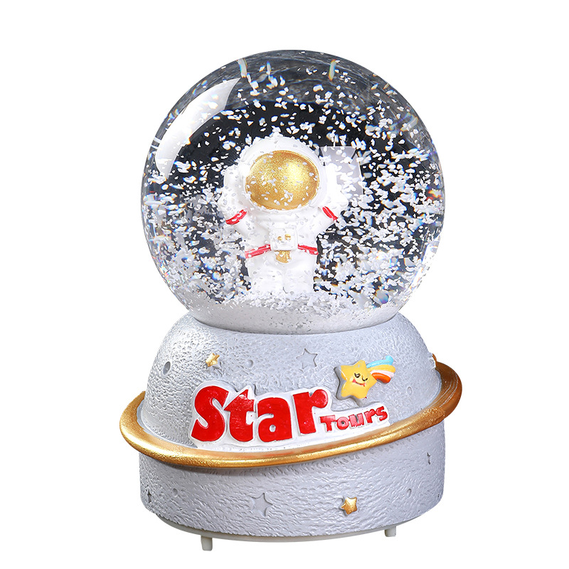 Astronaut Crystal Ball, music box, music box, Snowfall, Mermaid Princess, girls, children, birthday gifts, Christmas Item Picture