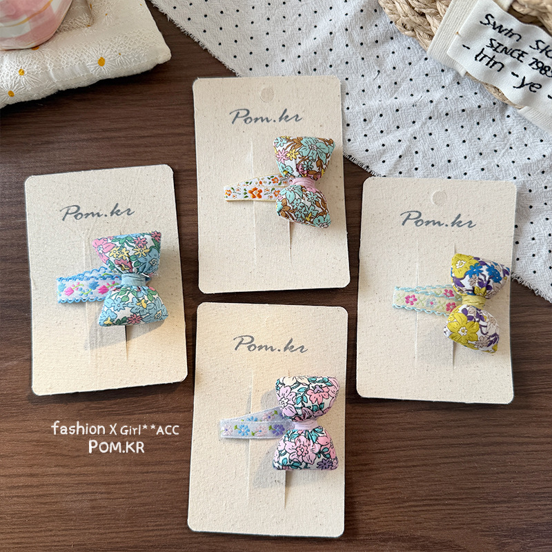 Wholesale of new spring Korean pastoral floral kt cat bow headwear, brooches, clothing accessories and accessories Specification image