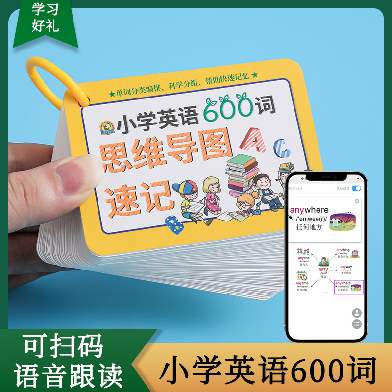 A comprehensive collection of primary school math formulas cards, early education multiplication table knowledge cards, primary school students' English word memory cards details Picture