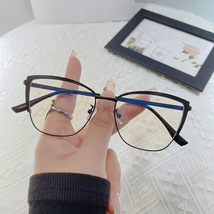 金属新款钢皮光学眼镜复古眼镜架批发超轻眼镜蓝膜平光眼镜可配镜