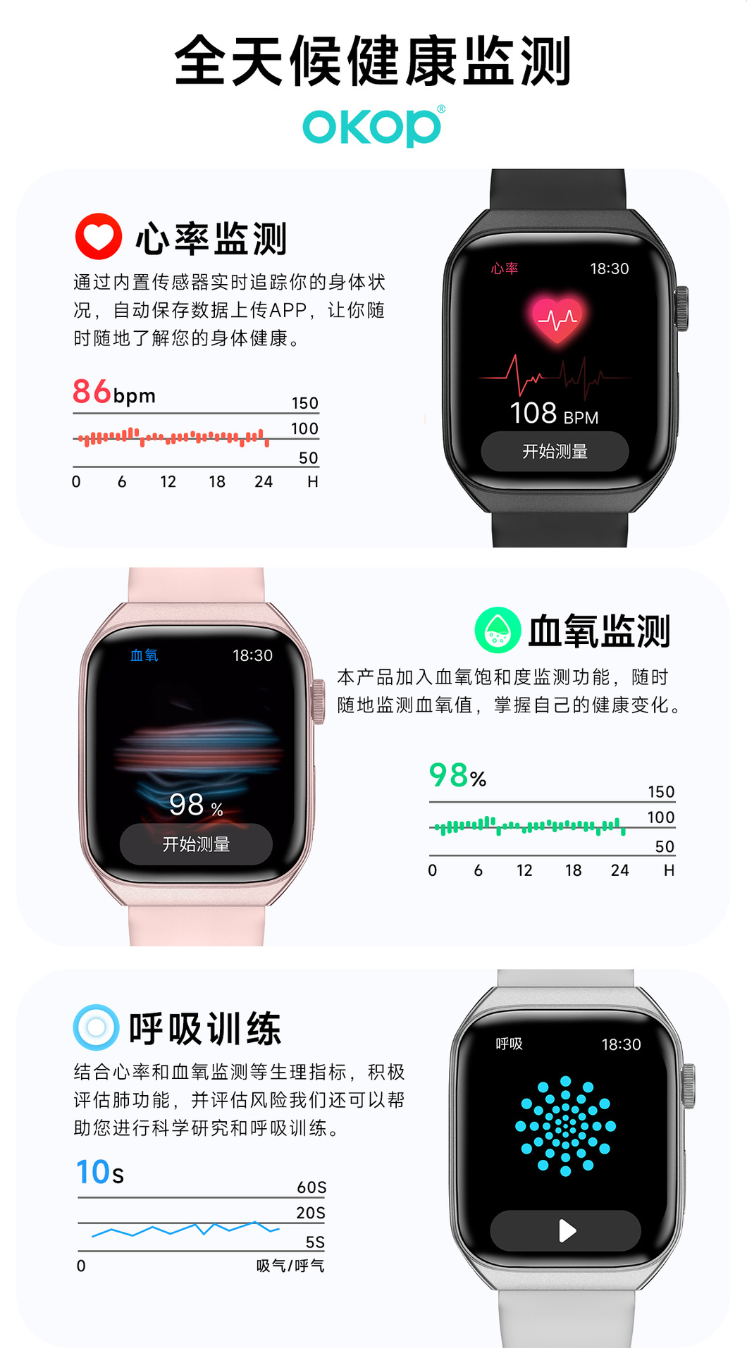 The S101 smartwatch features health monitoring, Bluetooth calls, sports, water resistance, sleep, blood oxygen, blood pressure, multiple functions, and long battery life pic 12