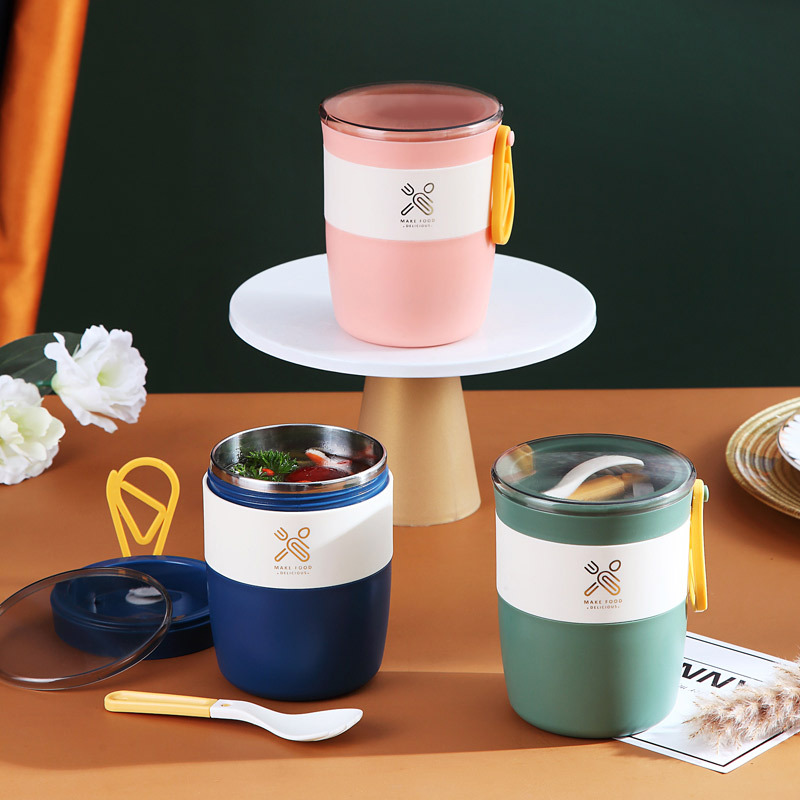 304 stainless steel soup cup Portable student cereal milk porridge cup office worker insulated soup can breakfast cup