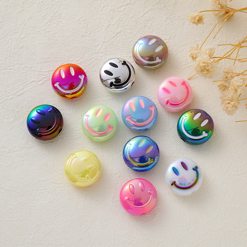 Smiling face acrylic jewelry diy accessories, ins niche heartwarming hand and hair accessories, handcrafted materials wholesale