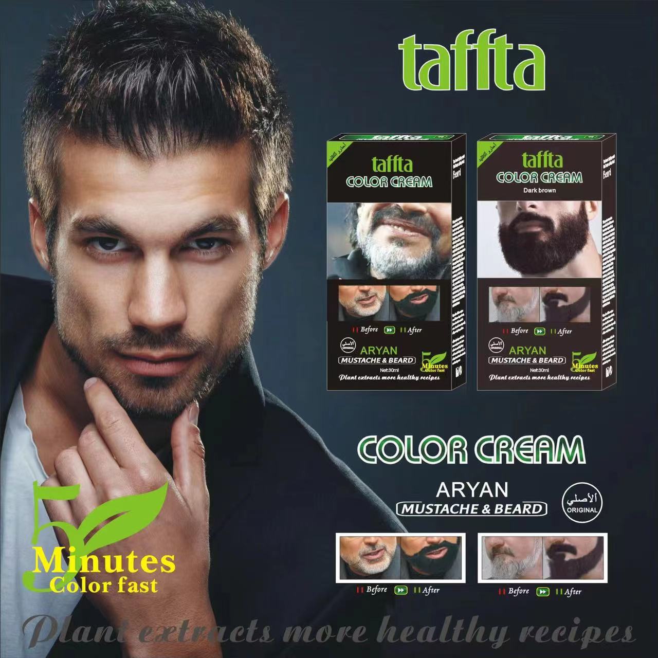 Taffta Beard Balm Black Beard Cross-Border Beard Balm Export Foreign Trade Beard Balm Black Beard details Picture