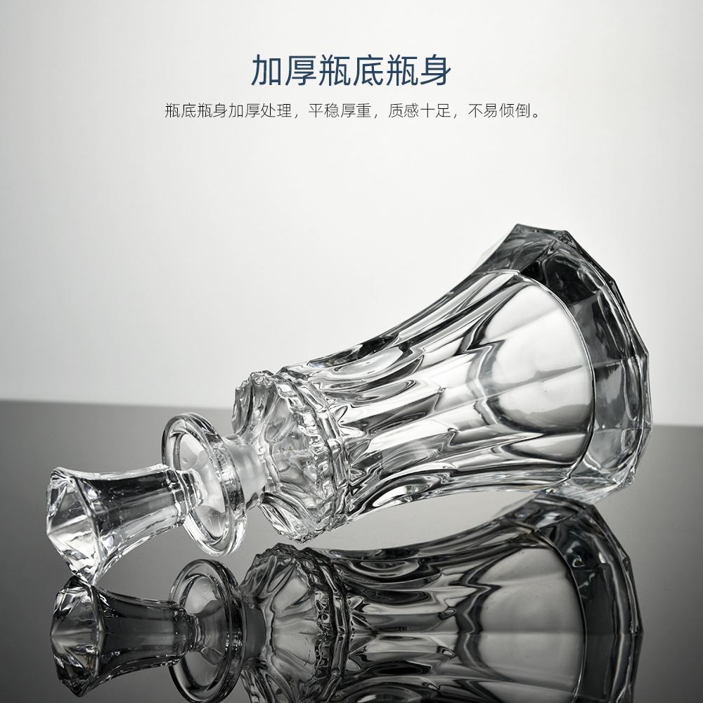 Crystal Glass Wine Glass Bottle Brand Whiskey Wine Set Light Luxury Crystal Glass Wine Set Irregular Wine Bottle Set Specification drawing
