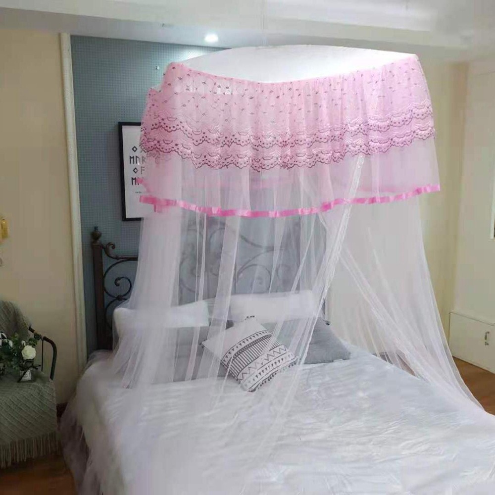 Manufacturers Hanging Dome Mosquito Net Square With Bracket Princess Wind Adult Foreign Trade Square Top Big Mosquito Net 14 Item Picture