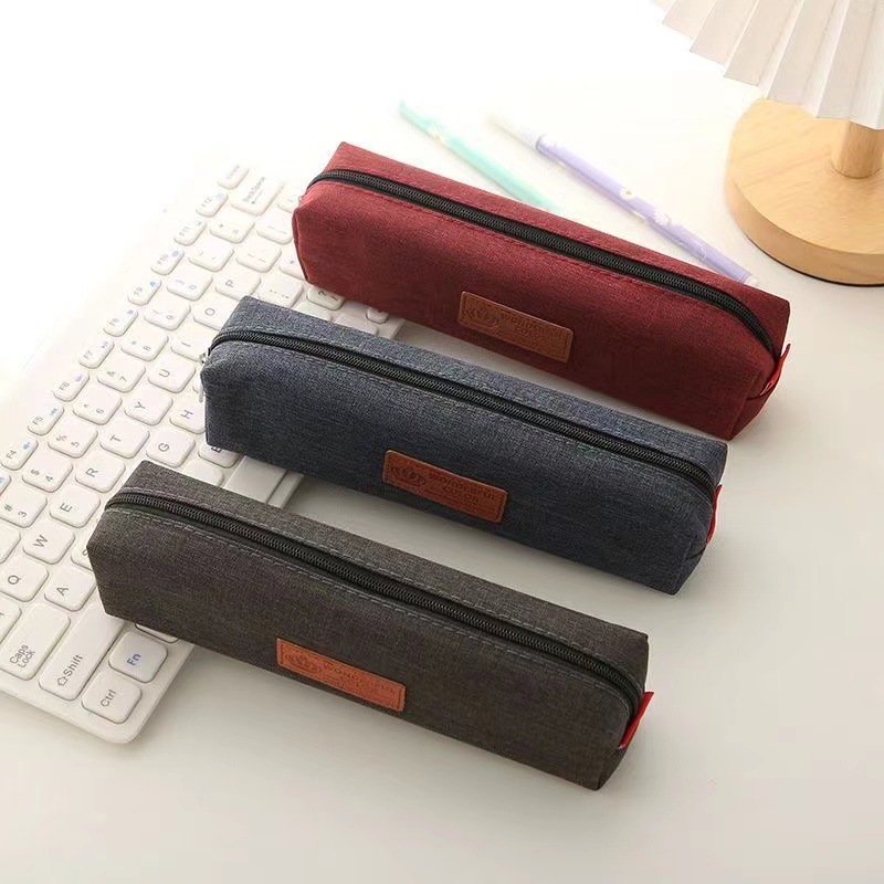 韩版笔袋牛津布初中高中小学生文具袋简约可爱中性男生笔盒生收纳