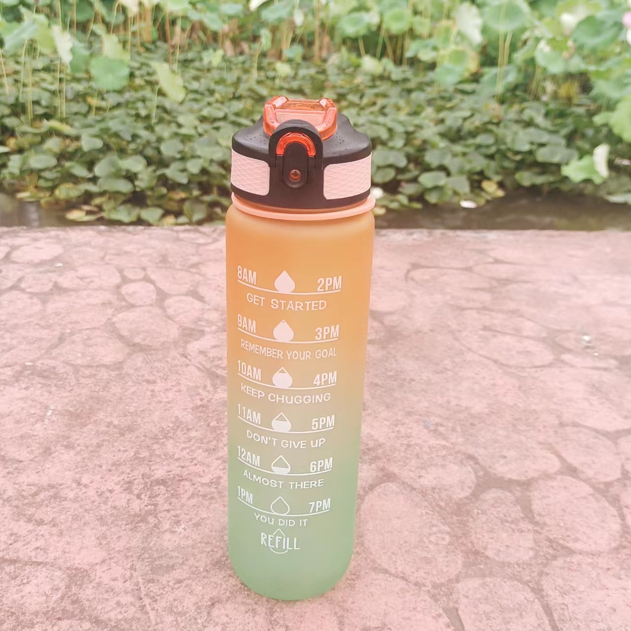 Manufacturers Direct Supply Large Quantity Of Optimal Pc Kettle 1000Ml Bounce Cover With Graduated Graduated Straw Rope Lifting Movement details Picture