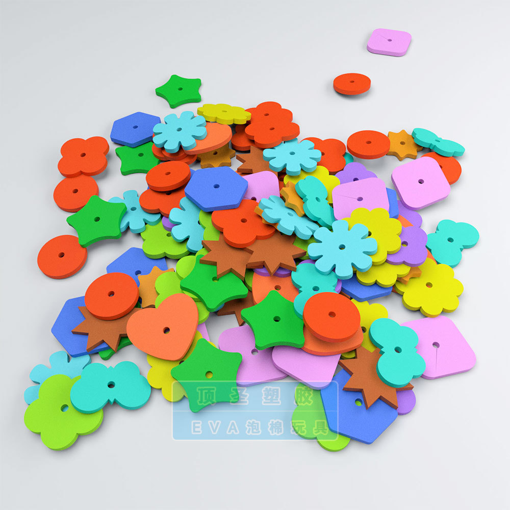 Eva Round Hole Eva Small Square Foam Eva Sealing Ring Pad Physics Experiment Foam Five-Pointed Star Small Love Sponge details Picture
