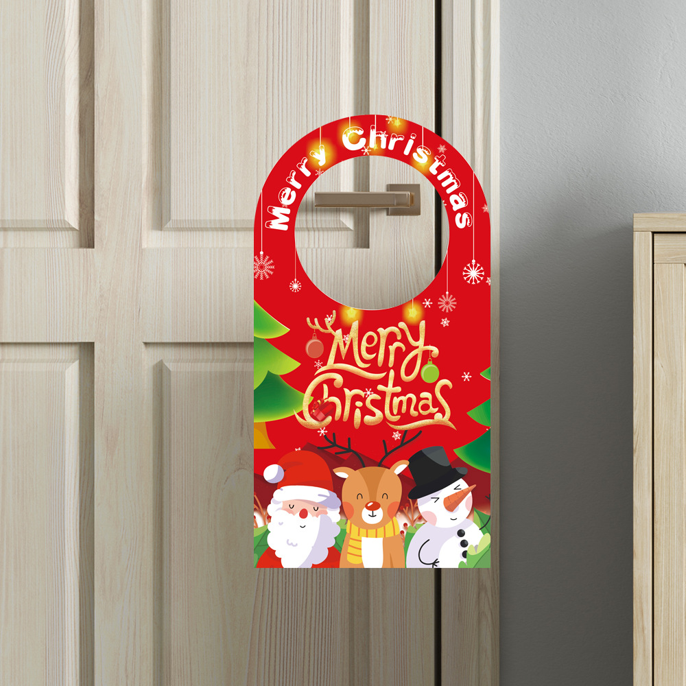New Christmas decorations Cartoon Santa Claus snowman Elk door handle hanging home decoration door hanging Application Scenario