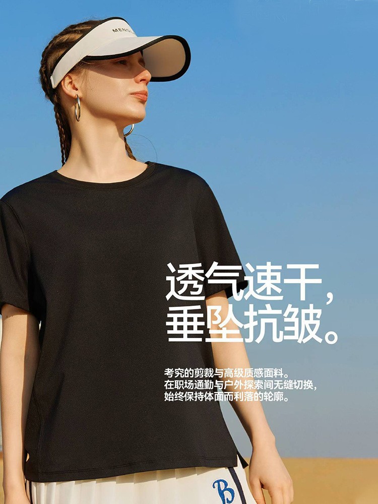 Ice silk cool Sensation quick-drying T-shirt for women, a new summer sports, fitness and yoga short-sleeved, comfortable and loose plus-size top pic 13