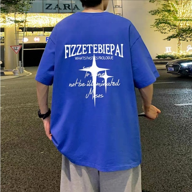 Summer Cotton T-Shirt Men 2024 New Couple American Hip Hop Fashion Brand Print Trend Hong Kong Wind Loose Half Sleeve T details Picture