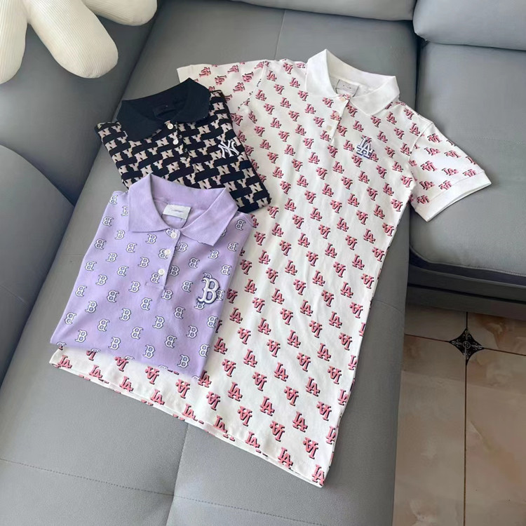 South Korea Fashion Brand New Summer Ladies Full Print Small Fresh Mid-Length Women's Mlb Polo Skirt Item Picture
