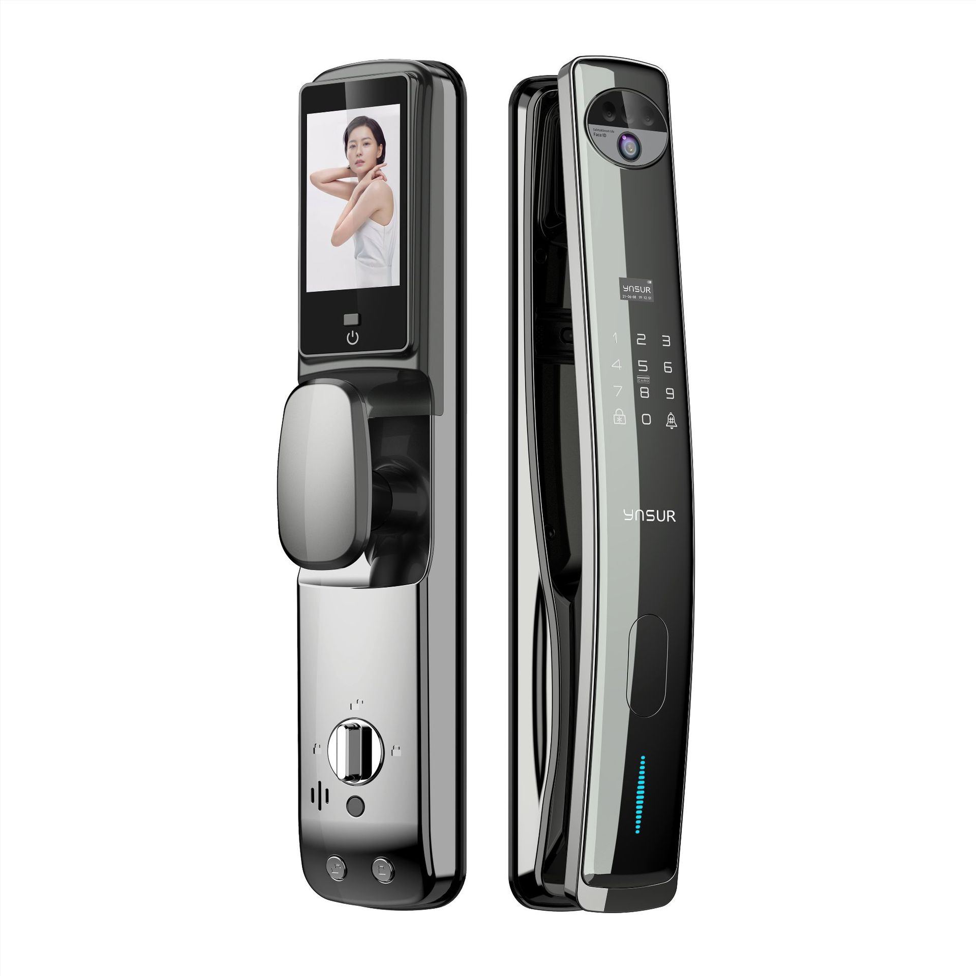 Because Shuo Manufacturers Automatic Finger Vein Fingerprint Lock Home 3D Face Recognition Intelligent Electronic Wholesale Visual Cat Eye Item Picture