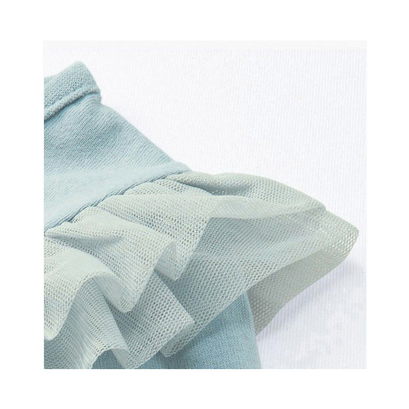 春秋季女童长袖T恤纯棉女宝宝飞飞袖打底衫肩纱公主袖条纹薄上衣详情7