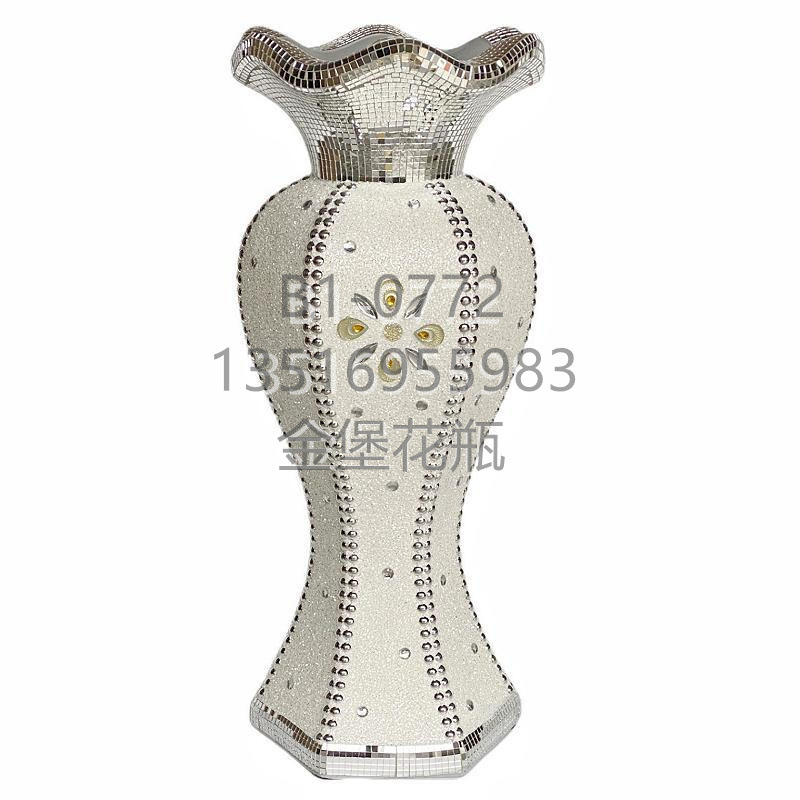 60cm glass vase with white sand flower arrangement beautiful old flower device living room hotel wedding decoration floor-sized vase thumbnail