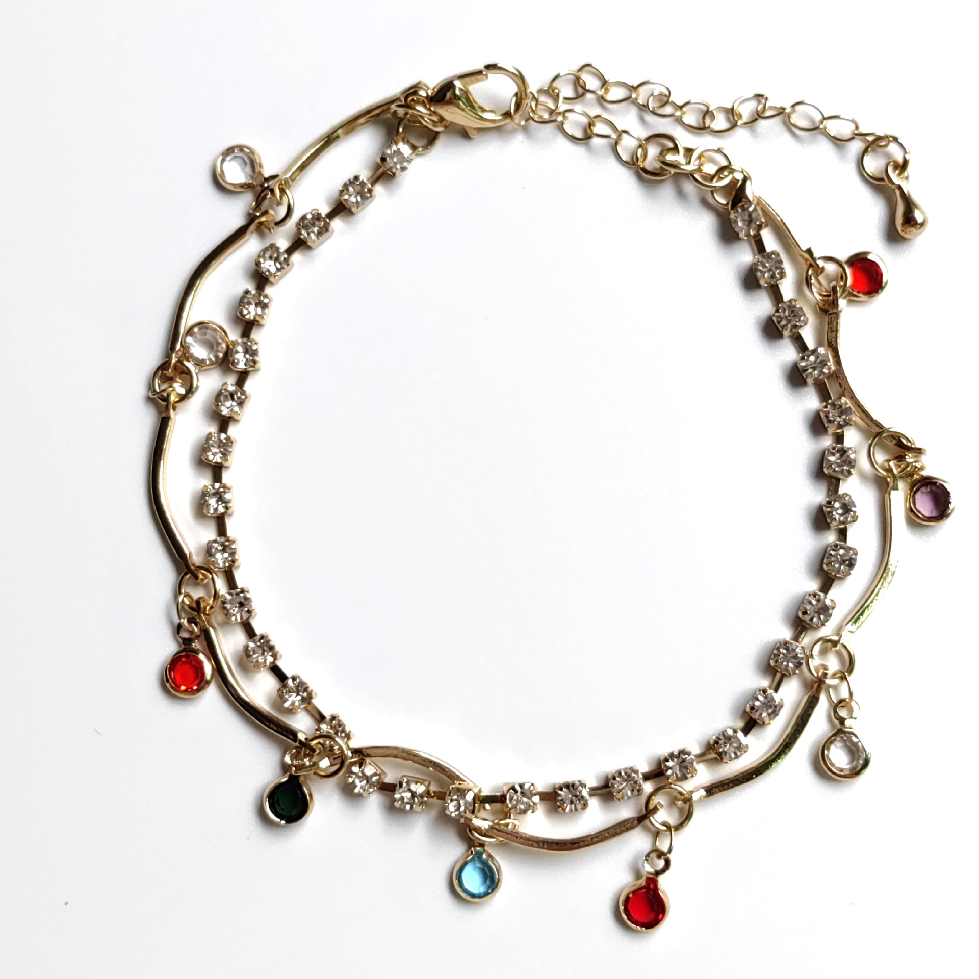 Amazon cross-border best-selling ankle bracelets, water diamond rings, full diamond circles, women's leg rings, beach accessories and jewelry wholesale Item Picture