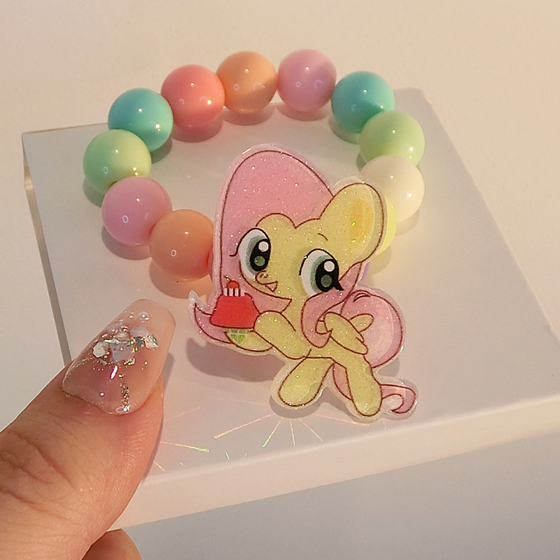 Dopamine cartoon girl beaded Pony Polly new children's bracelet Girl bracelet Cute and sweet hand accessories