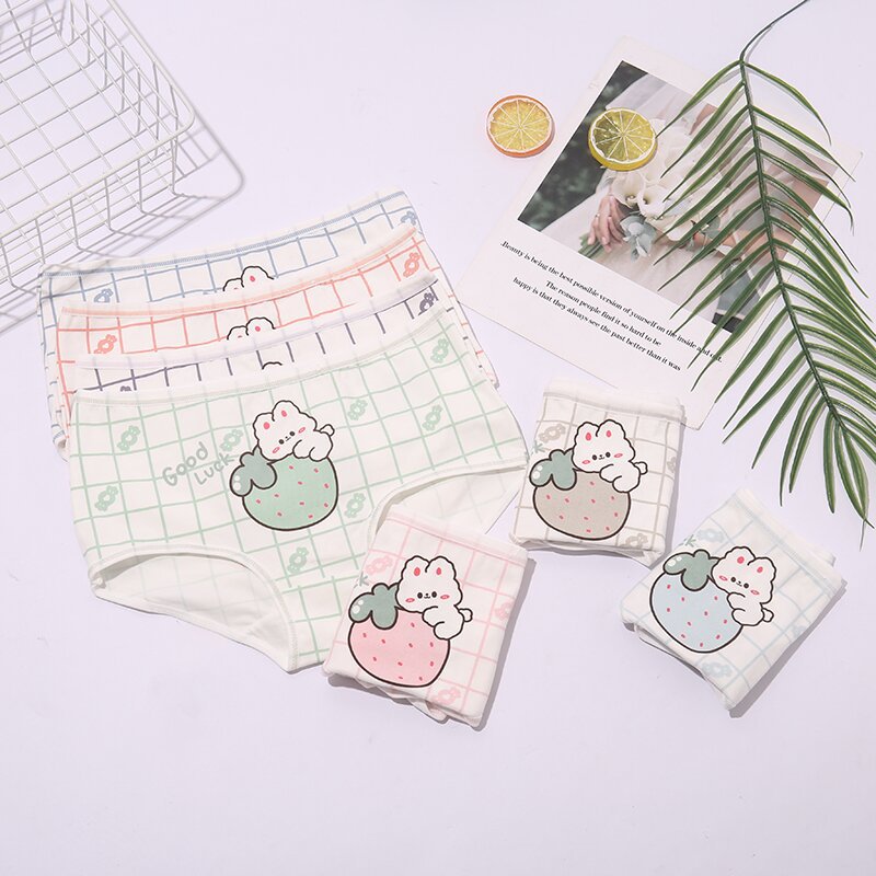 Japanese cartoon lovely small fresh middle waist students underwear cotton breathable young girl printed triangle manufacturers wholesale Specification drawing