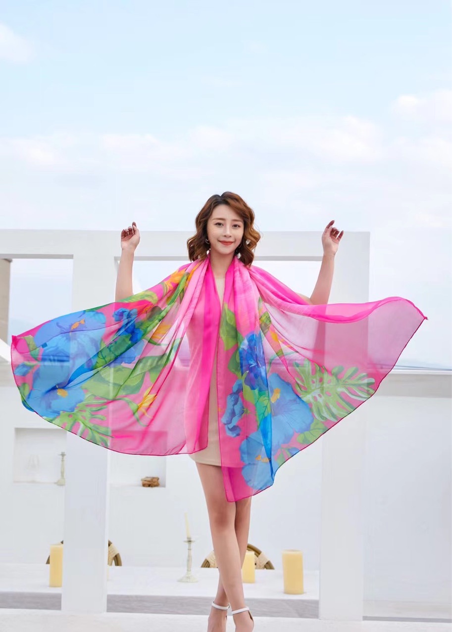 Beach Towel Sunshade And Sunblock Beach Cape Large Size Printed Bikini Variety Scarf 200*135Cm Now Specification drawing