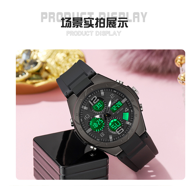 青少年女士手表学生潮流初中高中儿童运动夜光防水多功能电子女表详情23