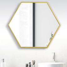 浴室镜壁挂卫生间镜子洗手台化妆八角六边菱形创意厕所异形装饰镜