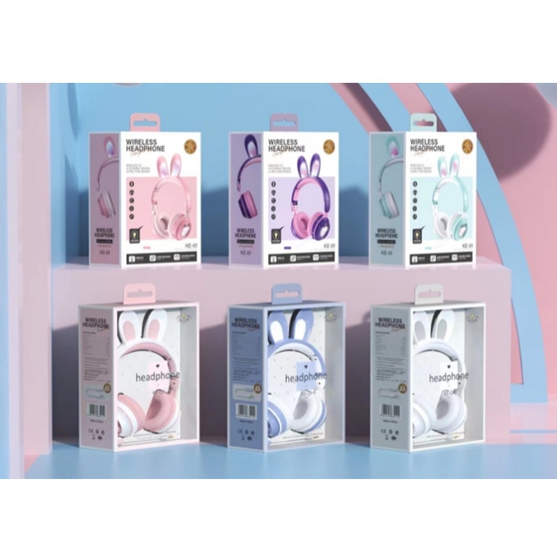 Modelo privado crossover nuevo KE-01 montado en la cabeza conejo orejas LED luminosa bluetooth auriculares de voz auricular de maíz para niñas Application Scenario