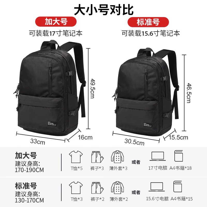 双肩背包实物图