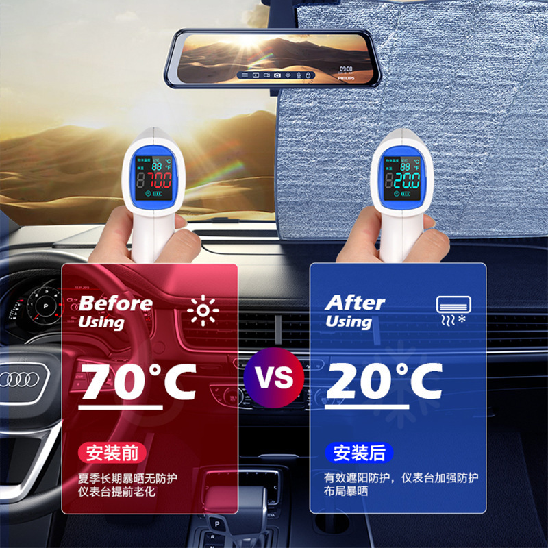 Leiben car sunblock Sunblock Heat insulation sunblock Front windshield cover sunblock window manual folding sunblock details Picture