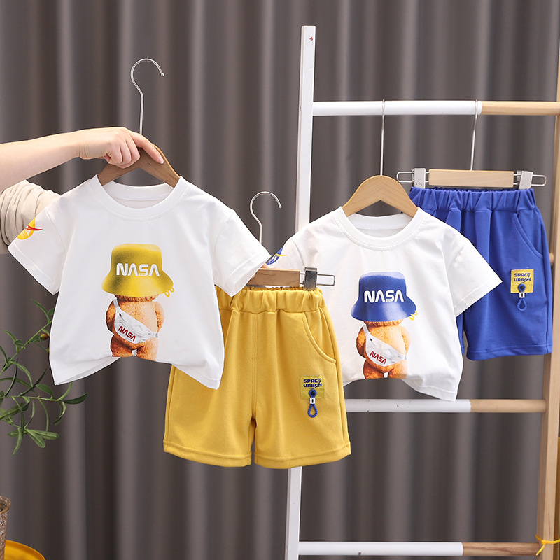 Boys' summer suit 2024 new children's wear Korean baby baby summer suit children's summer suit