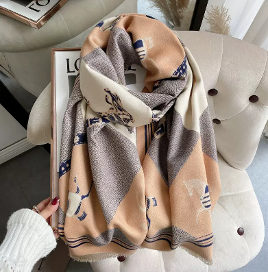 Office Scarf Shawl Dual-Use Air-Conditioned Room Blanket With Female Foreign Style New Korean Version Of Warm High-End Bib details Picture