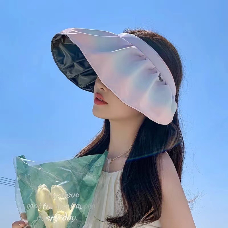 Vinyl Korean Summer Headband Sunshade Sunblock Female Uv Protection Empty Top Outdoor Net Red Sun Hat Summer Korean Application Scenario