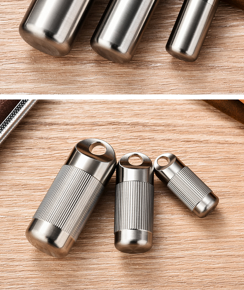 Cross-border new in-stock titanium alloy sealed warehouse portable waterproof medicine storage warehouse pill box pure titanium metal can pic 20