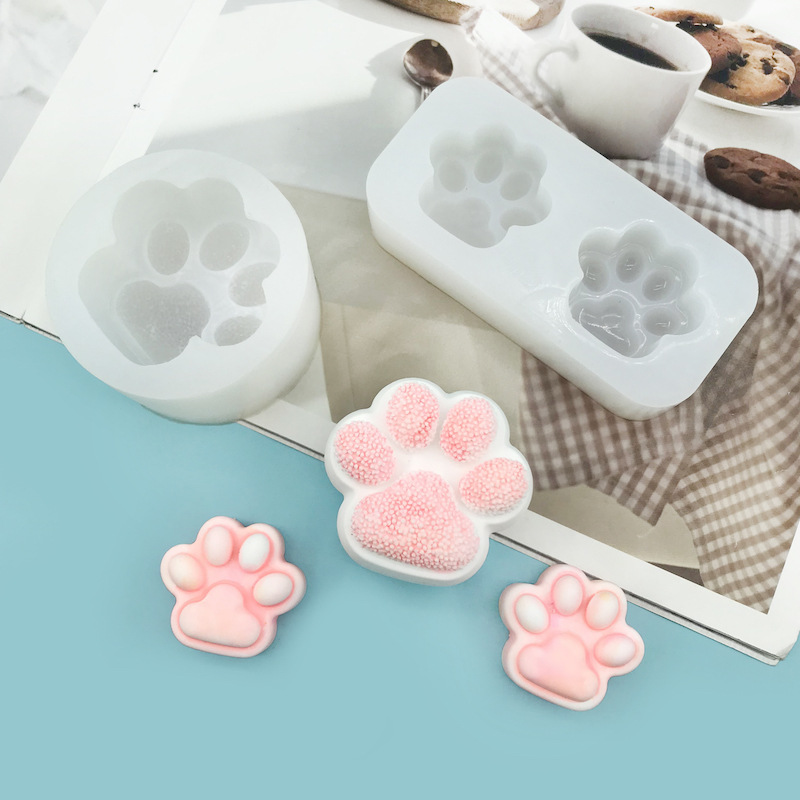 Net red cat claw wax bottle sugar mold silicone fondant chocolate making candle drops glue plaster doll hand model