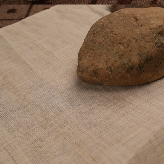 Pure handcrafted summer cloth, high-precision warp and weft all ramie lantern lampshade, painted and embroidered decorative tea setting fabric details Picture