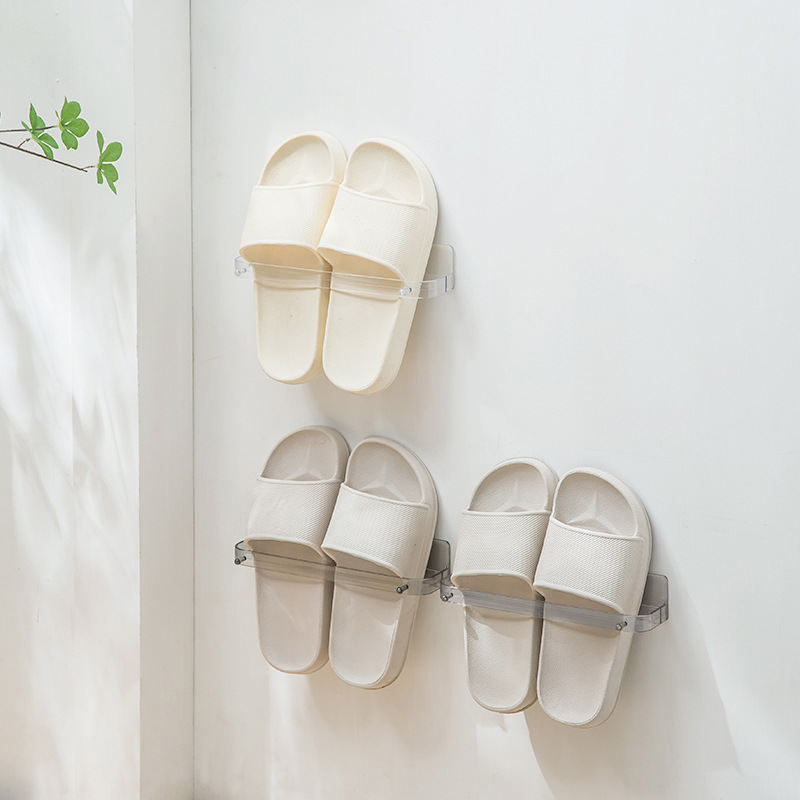 Bathroom Perforation-Free Slipper Rack Bathroom Storage Rack Shoe Organizer Toilet Wall Hanging Rack Drain Rack Application Scenario