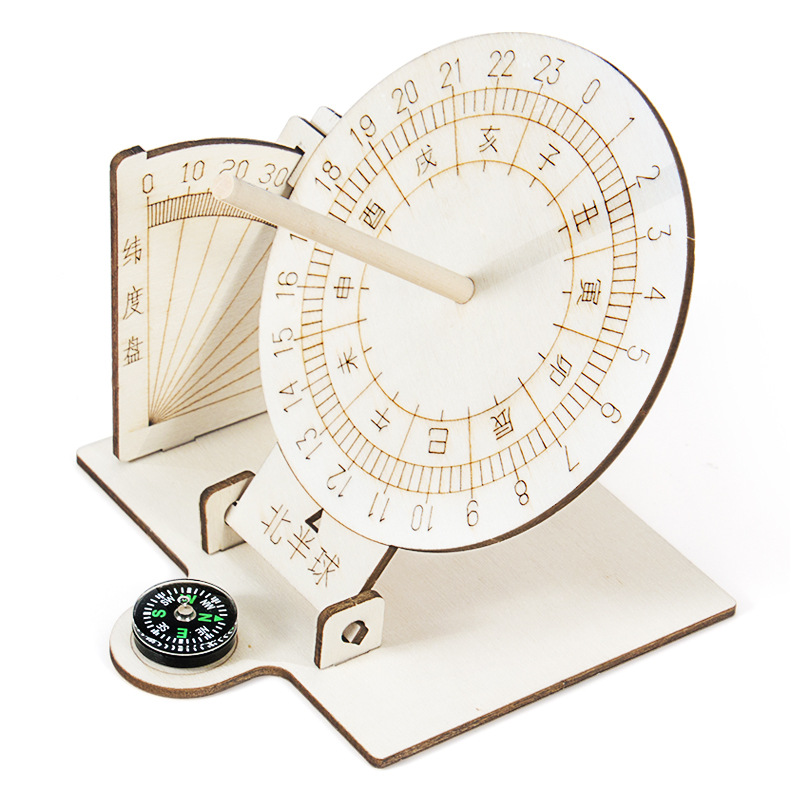 Science Experiment Diy Equatorial Sundial Model Sun Clock Ancient Timer Technology Small Production Children's Hand Item Picture