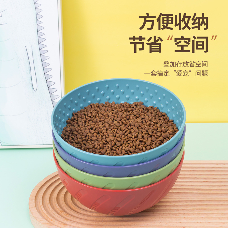 Untoppling doll licking bowl Dog bowl Dog bowl anti-toppling pet bowl Cat food bowl single bowl dog plate small and large dog large Application Scenario