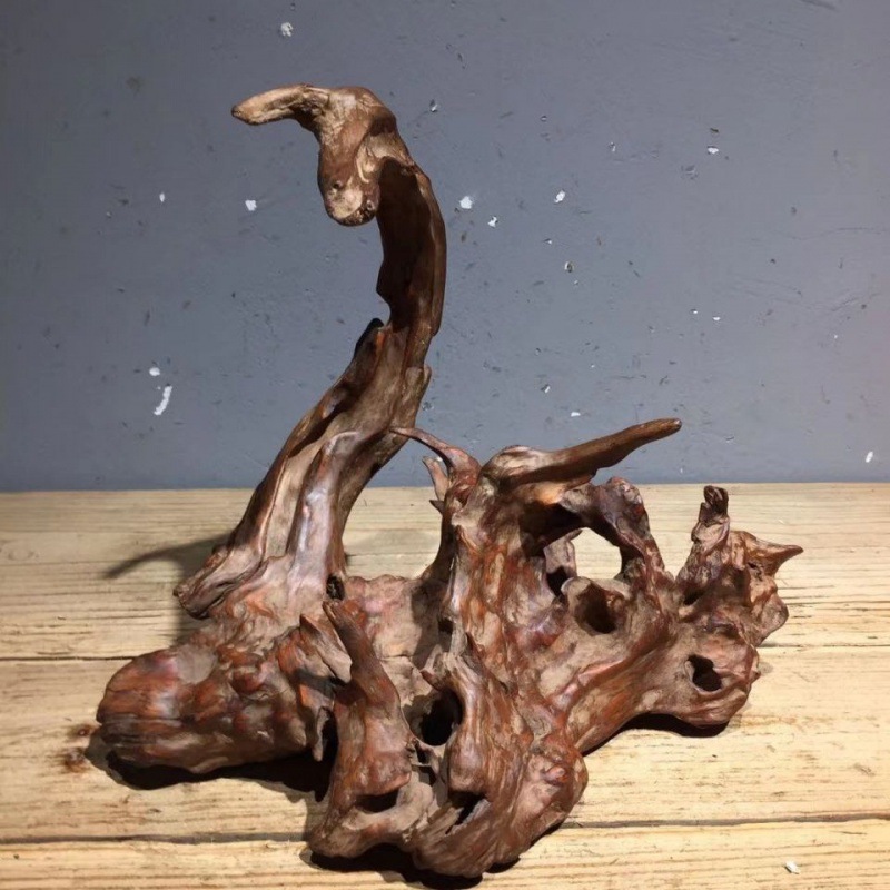 Natural Tree Roots Weathered Dead Wood Carving Home Living Room Antique Shelf Art Polishing Decorative Products Specification drawing