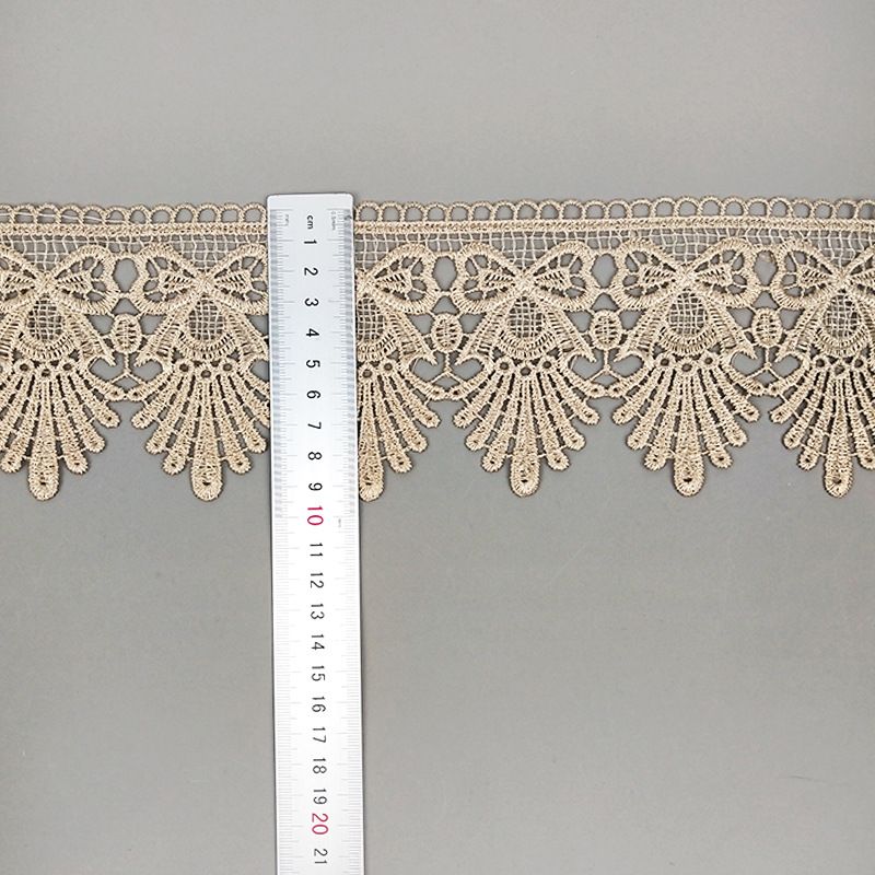 New beige water-soluble lace 10CM wide lace sofa cushion home textile fabric accessory Yue Bu You lace Item Picture