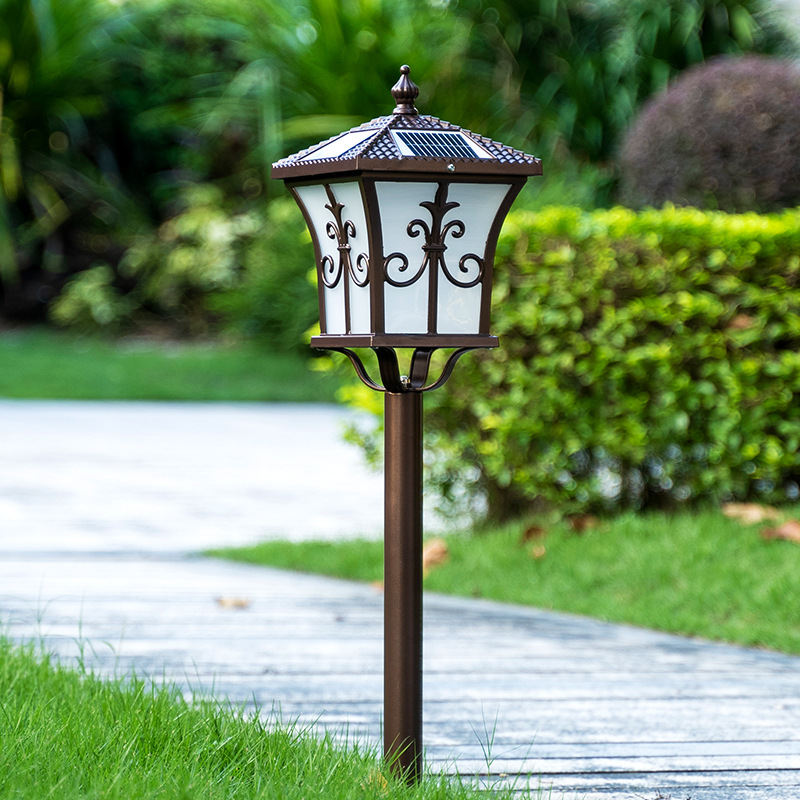 Solar lawn lights, induction LED outdoor landscape villa garden grass lights, household outdoor waterproof courtyard lights Specification drawing