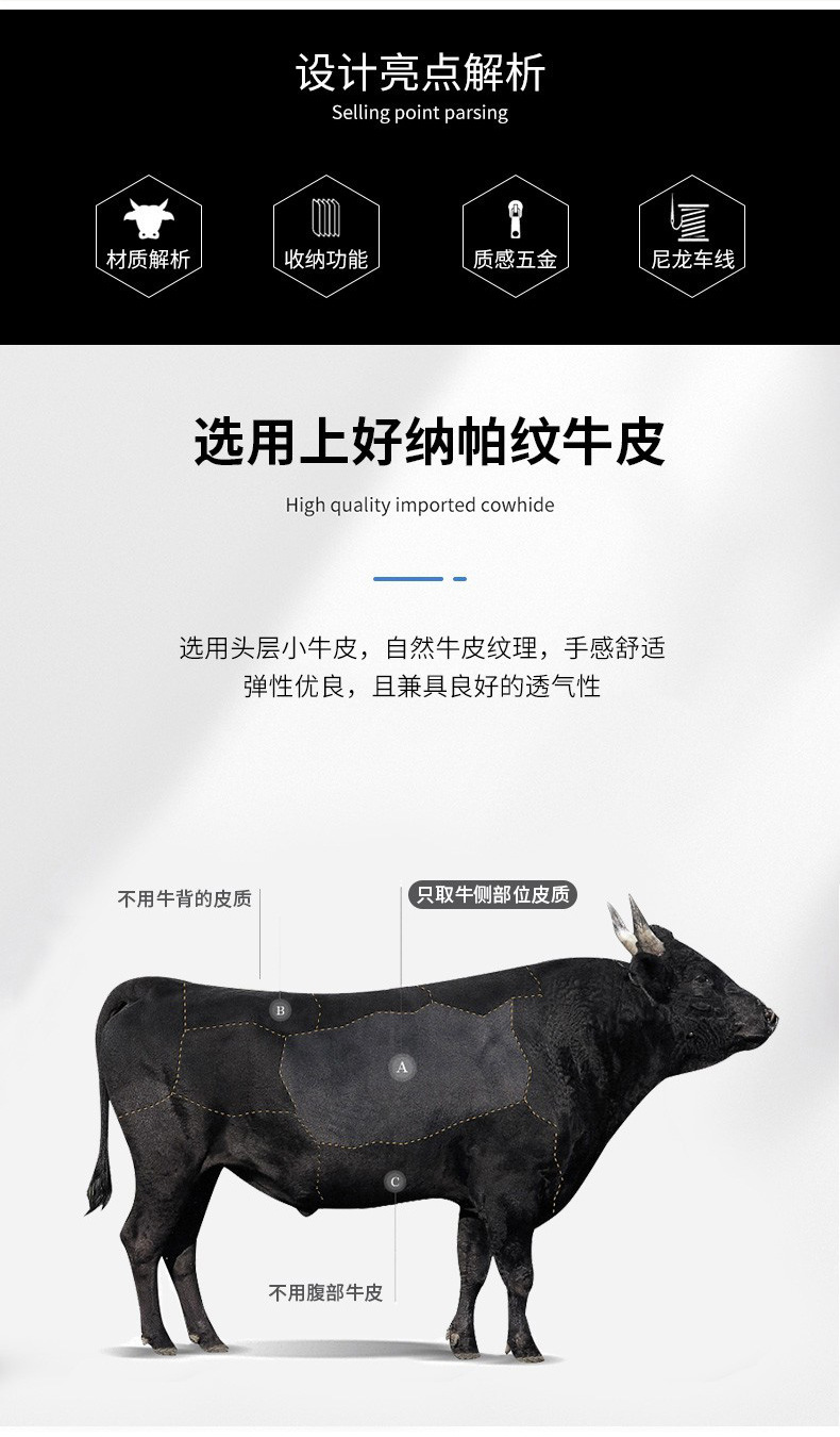 厂家直销头层牛皮男士腰包跨境新款大容量斜挎胸包真皮男包批发详情3