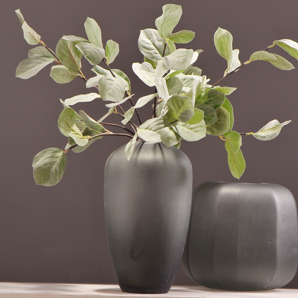 Factory direct sales of artificial leaves, wholesale of flocking artificial paulownia leaves, flower arrangement leaf materials, photography props, artificial green plants Specification image