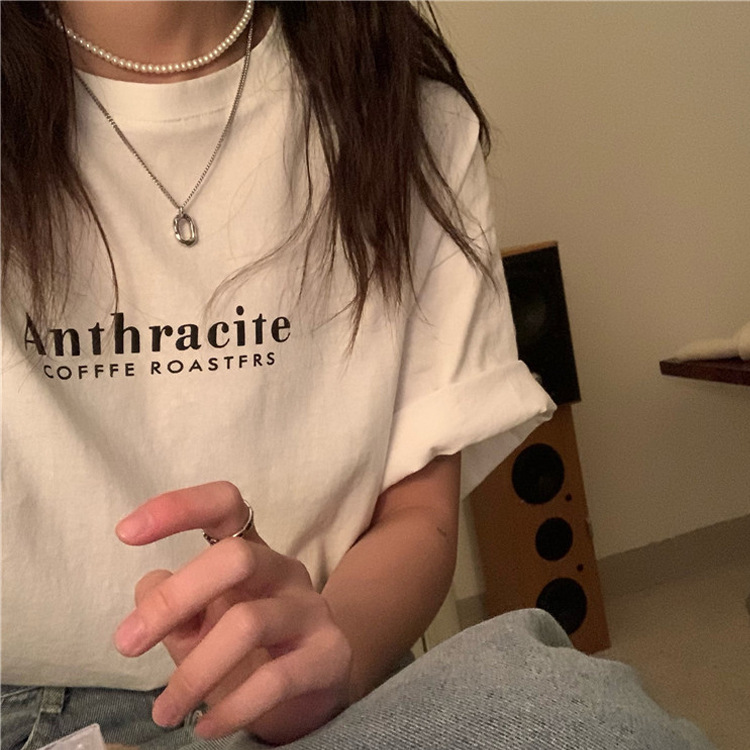 Summer cotton short-sleeved T-shirt for women, trendy Korean-style loose, large-sized half-sleeved base layer, chic Hong Kong-style top delivery service