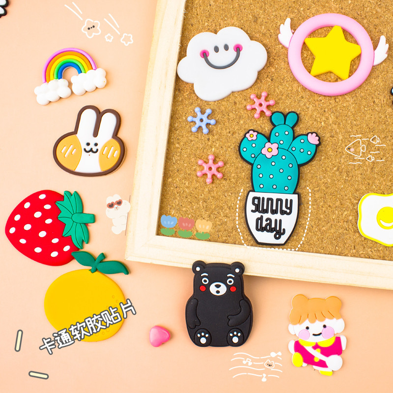 Japanese Cute Cartoon Pvc Soft Plastic Three-Dimensional Patch Bag Clothing Shoes Hat Creative Diy Handmade Decorative Accessories details Picture