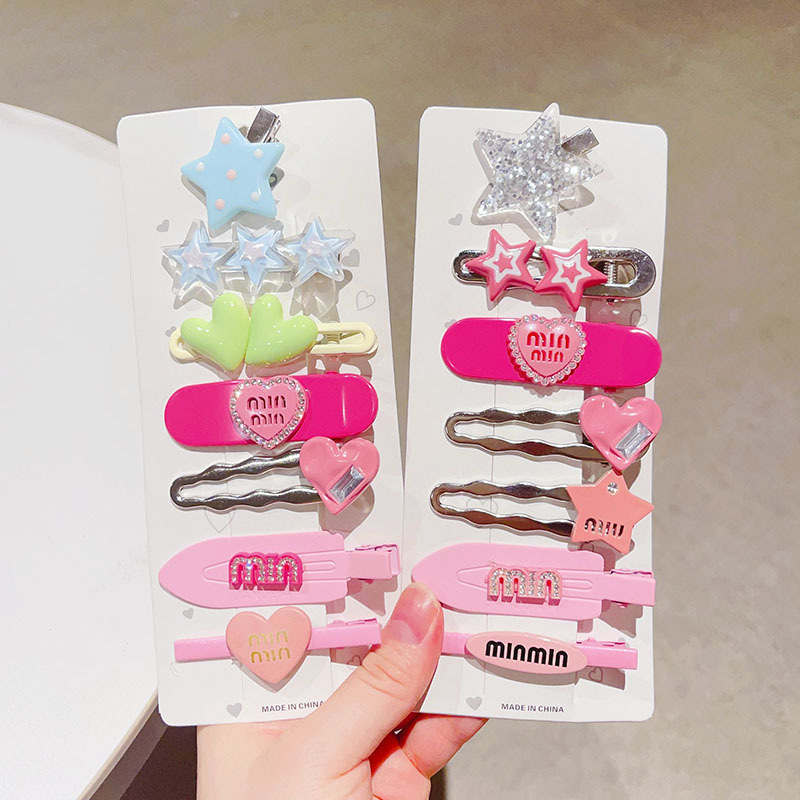 Star Hairpin Girl Side Bangs With Sweet Cool Hottie One Word Clip Student Headpiece Small Hairpin full figure