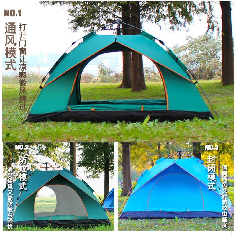 Wholesale of complete sets of equipment for outdoor folding fully automatic camping on the beach, single-layer quick-opening camping, thickened rainproof Application Scenario