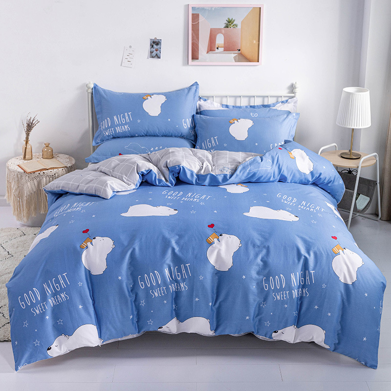 Ins-style pure cotton four-piece bedding set, all-cotton bed sheets and duvet covers, student dormitory Specification image